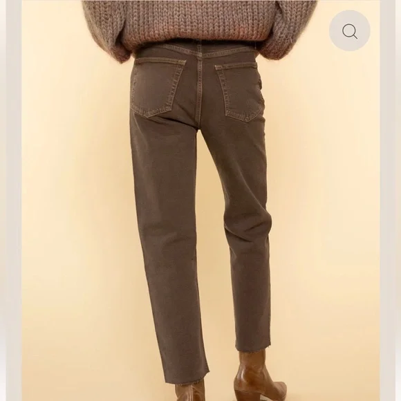RE/DONE 70s Ultra High Rise Stove Pipe Jeans | Chocolate (30) NWT - Picture 4 of 9